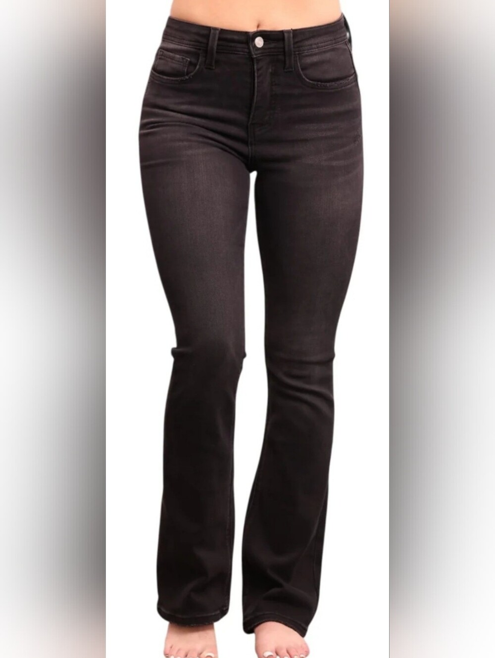 THE RACHEL BY LOVERVETHigh-Rise Tummy Control Bootcut Jeans Black 22W Tall Long